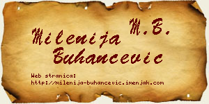 Milenija Buhančević vizit kartica